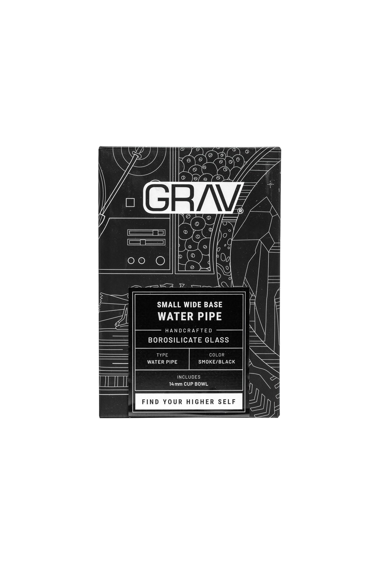 GRAV® Small Wide Base Bong - Black & Smoke
