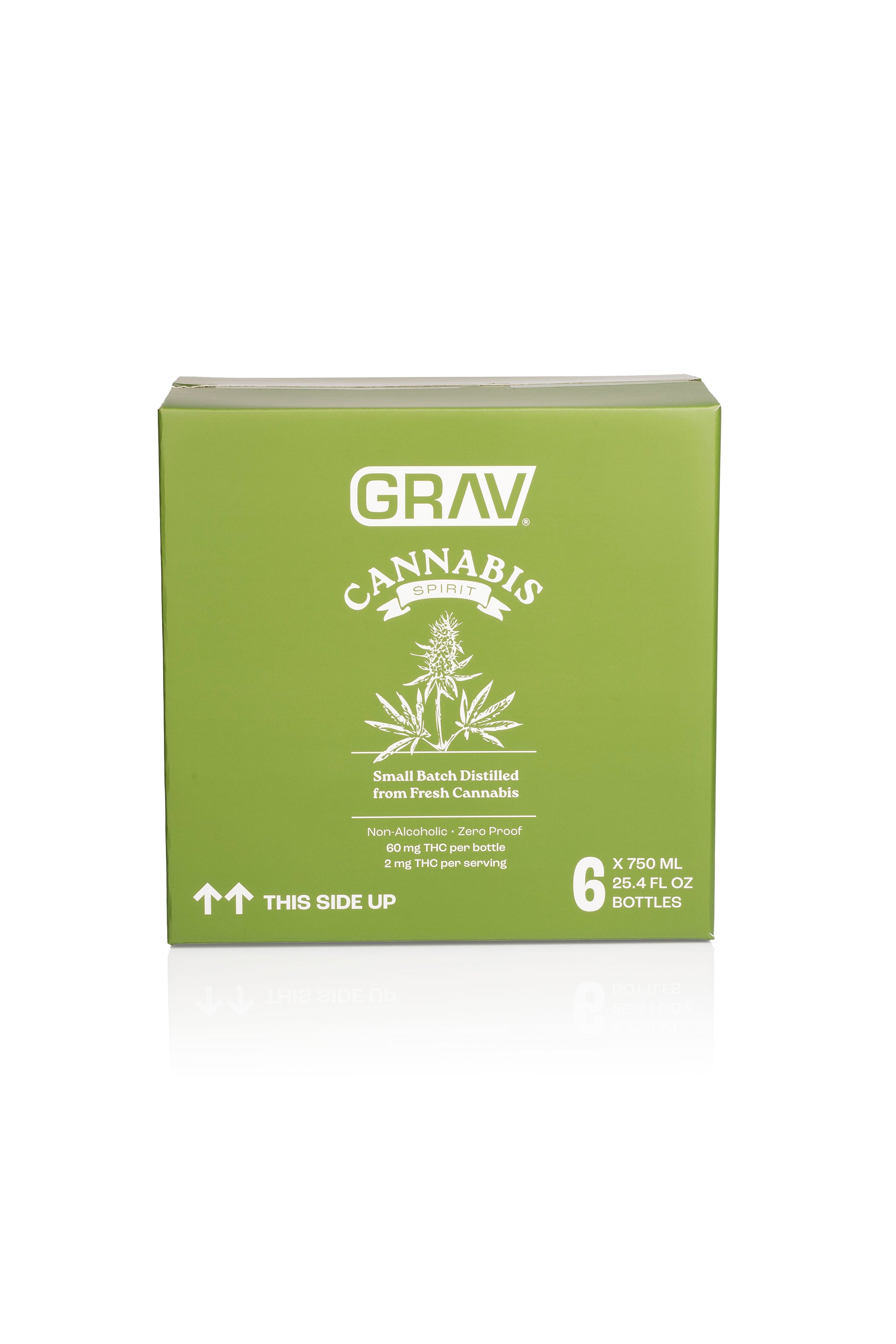 GRAV® Cannabis Spirit 60mg Natural, 750ml Bottle 6-Pack
