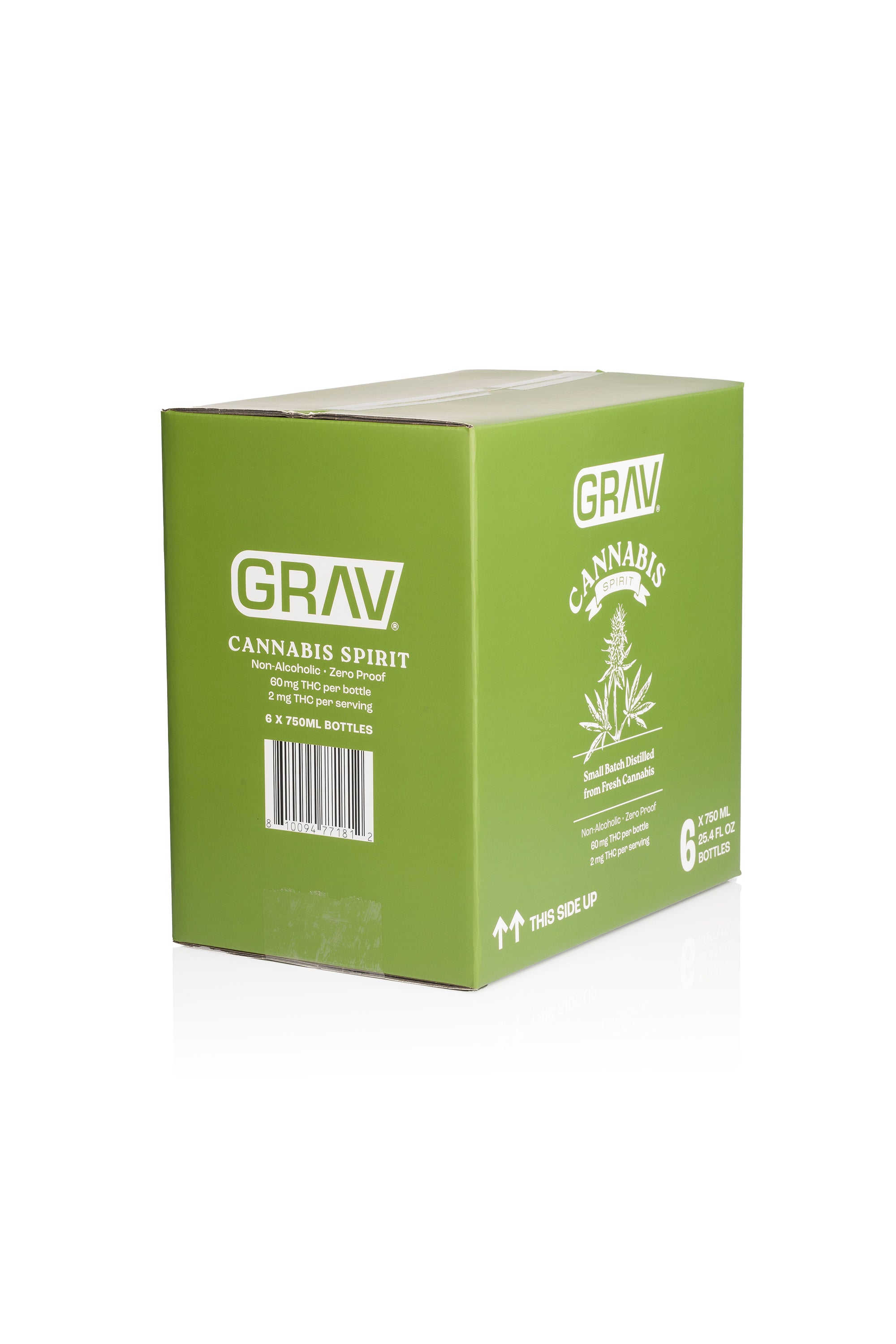 GRAV® Cannabis Spirit 60mg Natural, 750ml Bottle 6-Pack