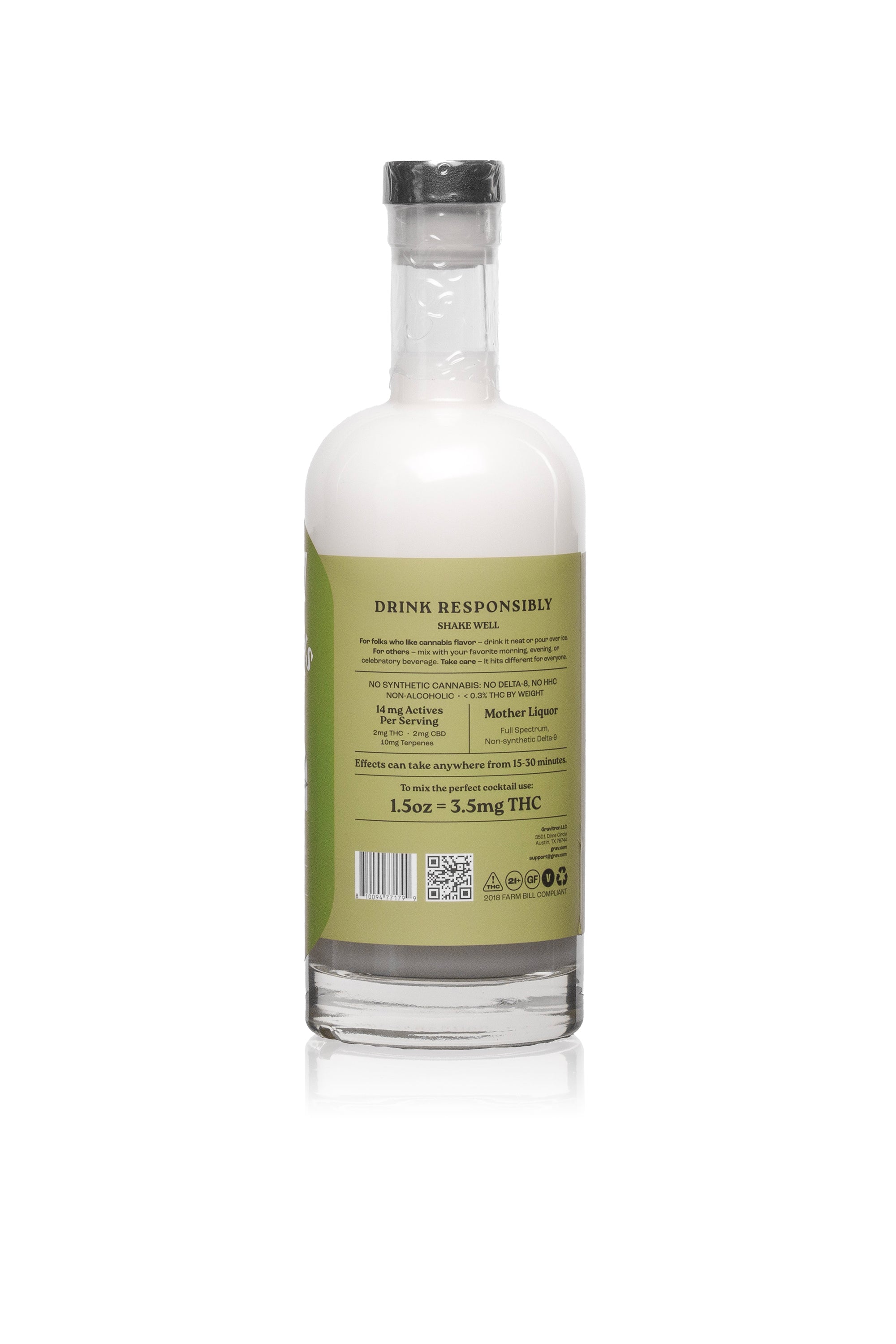 GRAV® Cannabis Spirit 60mg Natural, 750ml Bottle 6-Pack