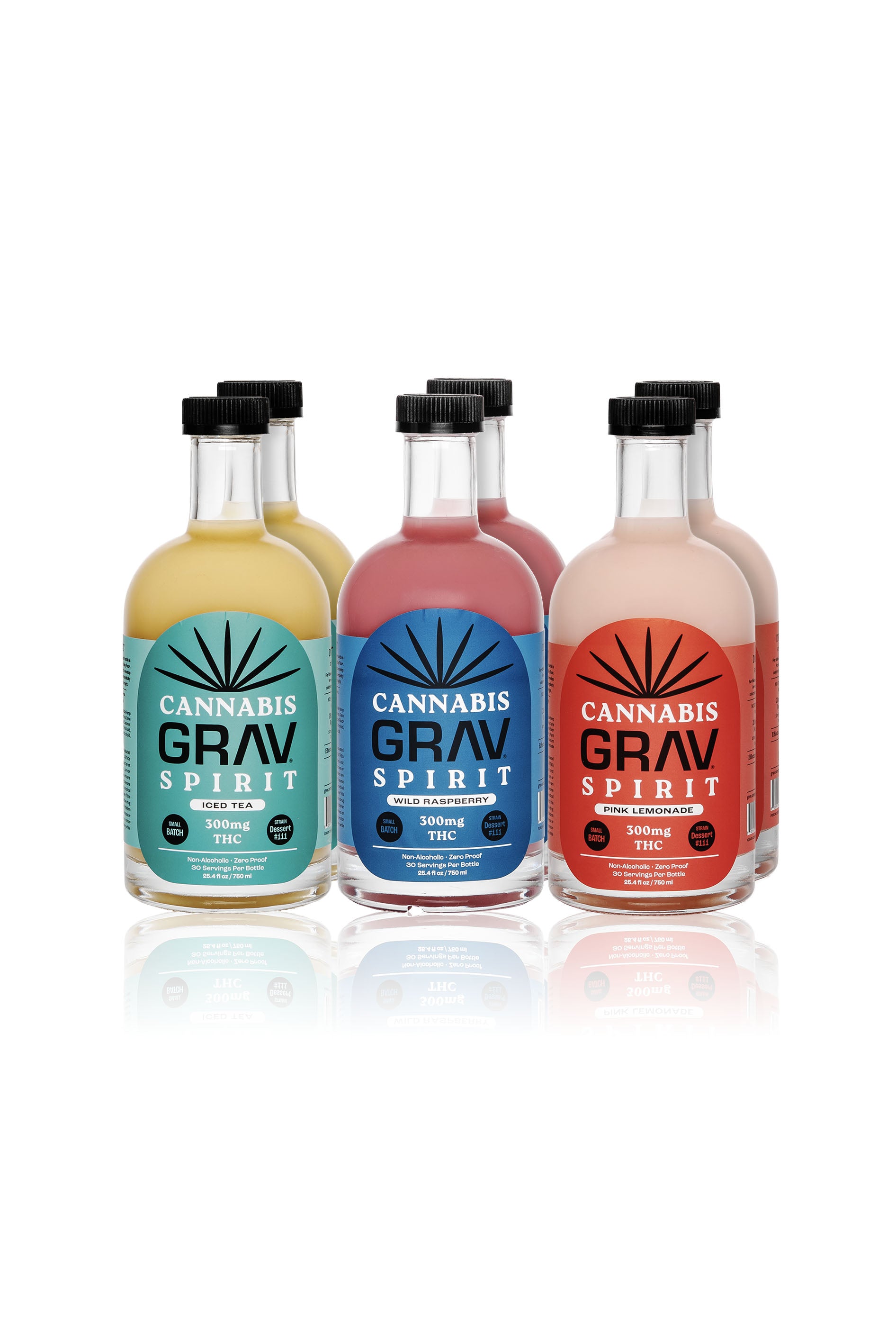 GRAV® Cannabis Spirit 300mg, Variety Pack, 750ml Bottle 6-Pack