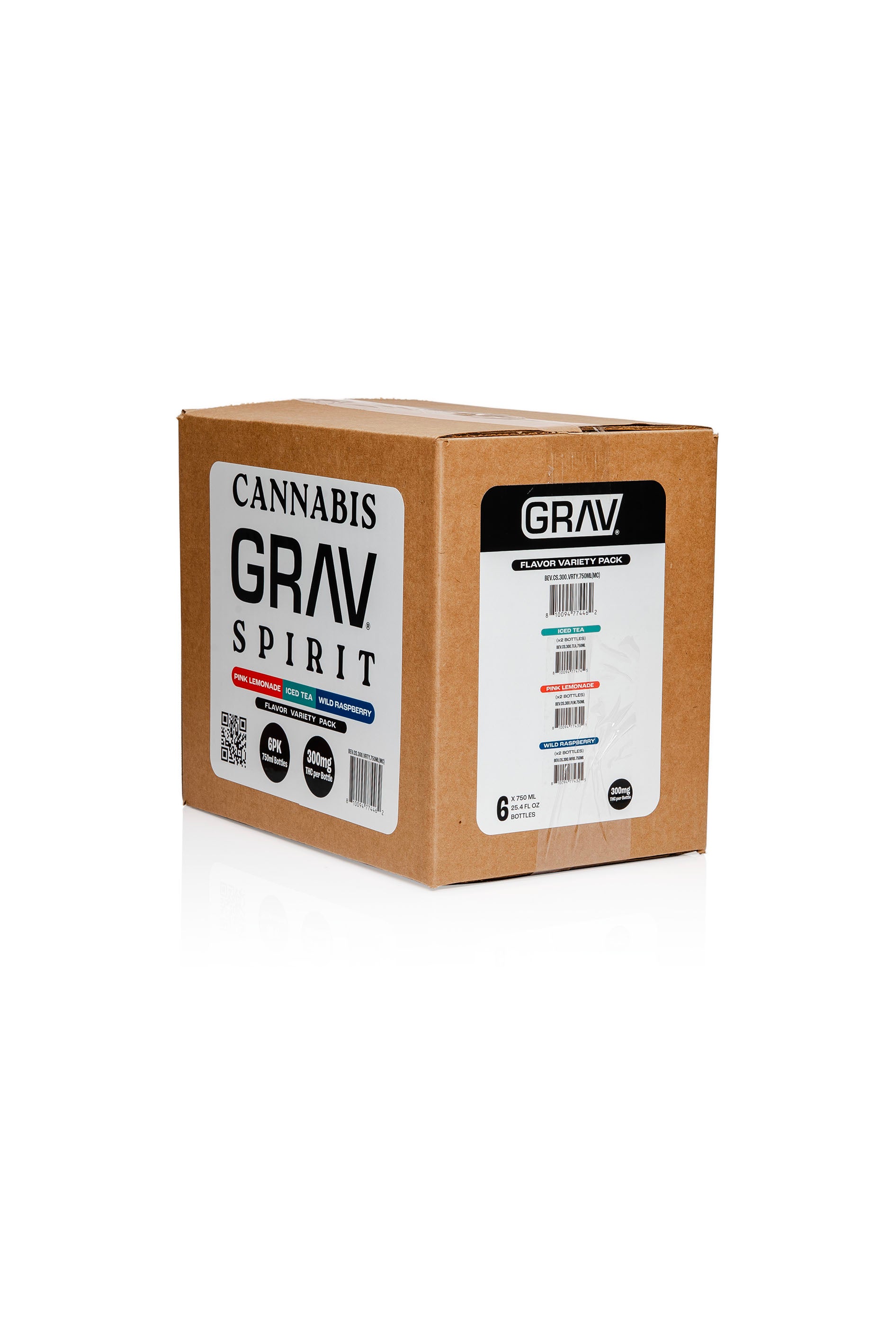 GRAV® Cannabis Spirit 300mg, Variety Pack, 750ml Bottle 6-Pack