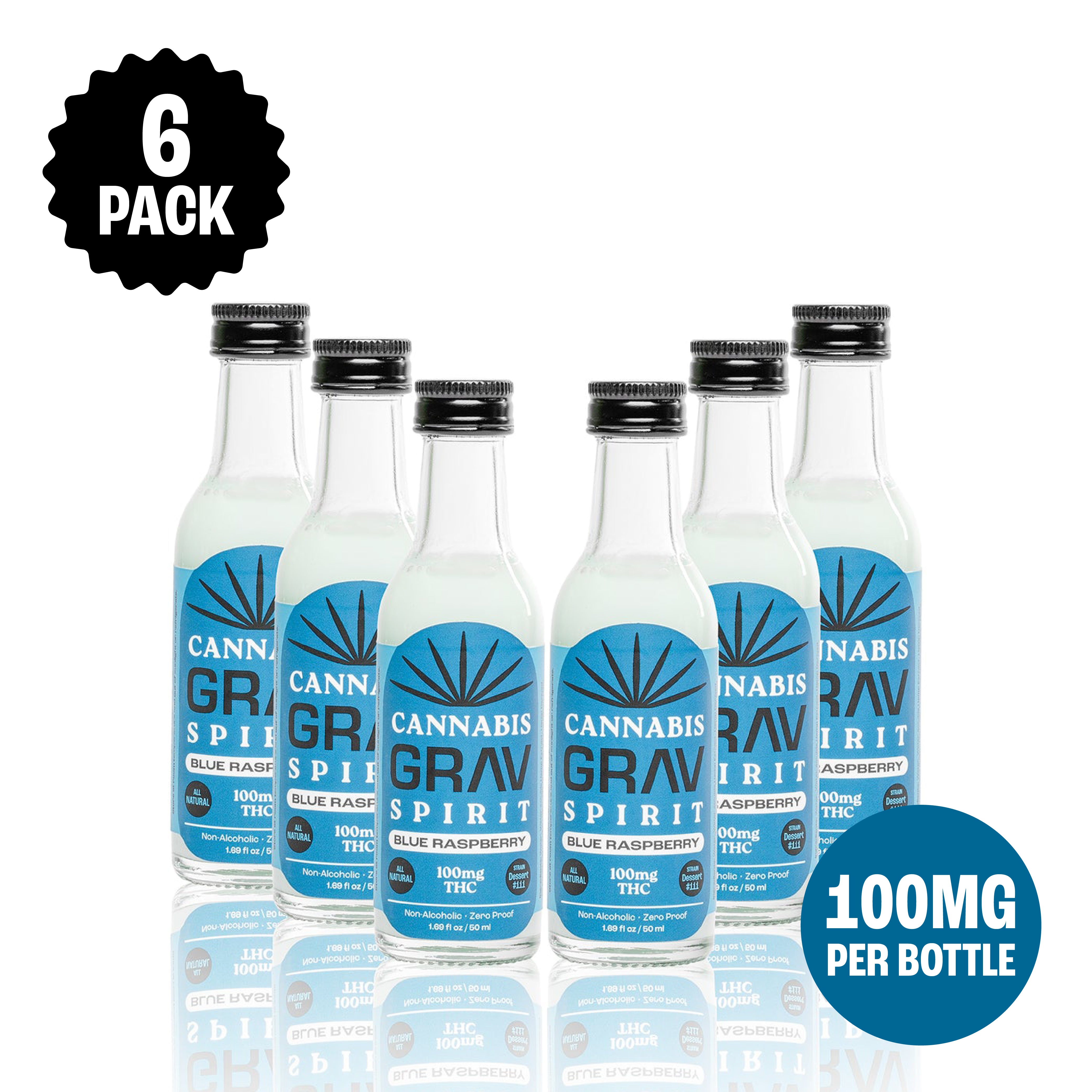 GRAV® Cannabis Spirit 100mg Flavor Shots, 50ml Bottle 6-Pack