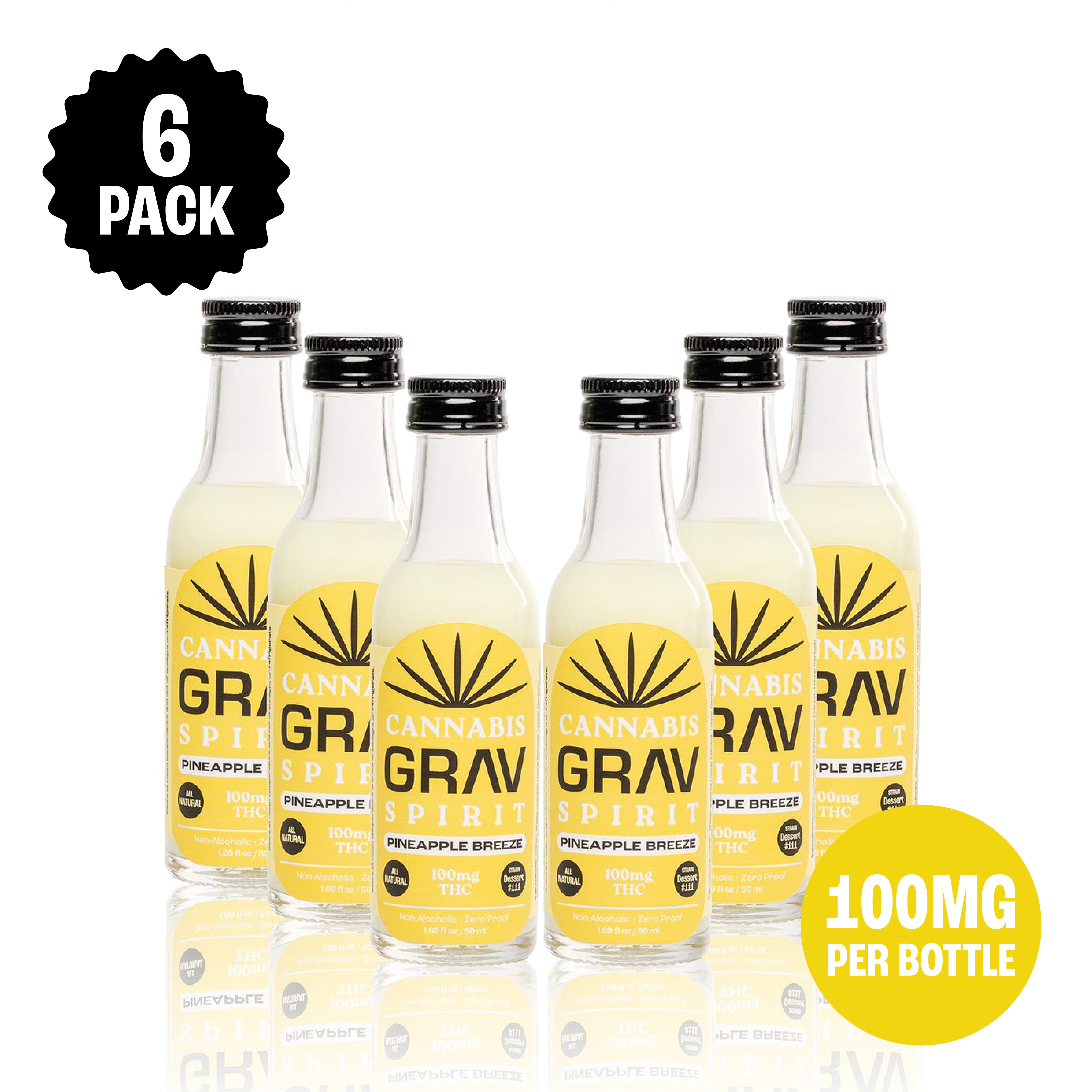 GRAV® Cannabis Spirit 100mg Flavor Shots, 50ml Bottle 6-Pack