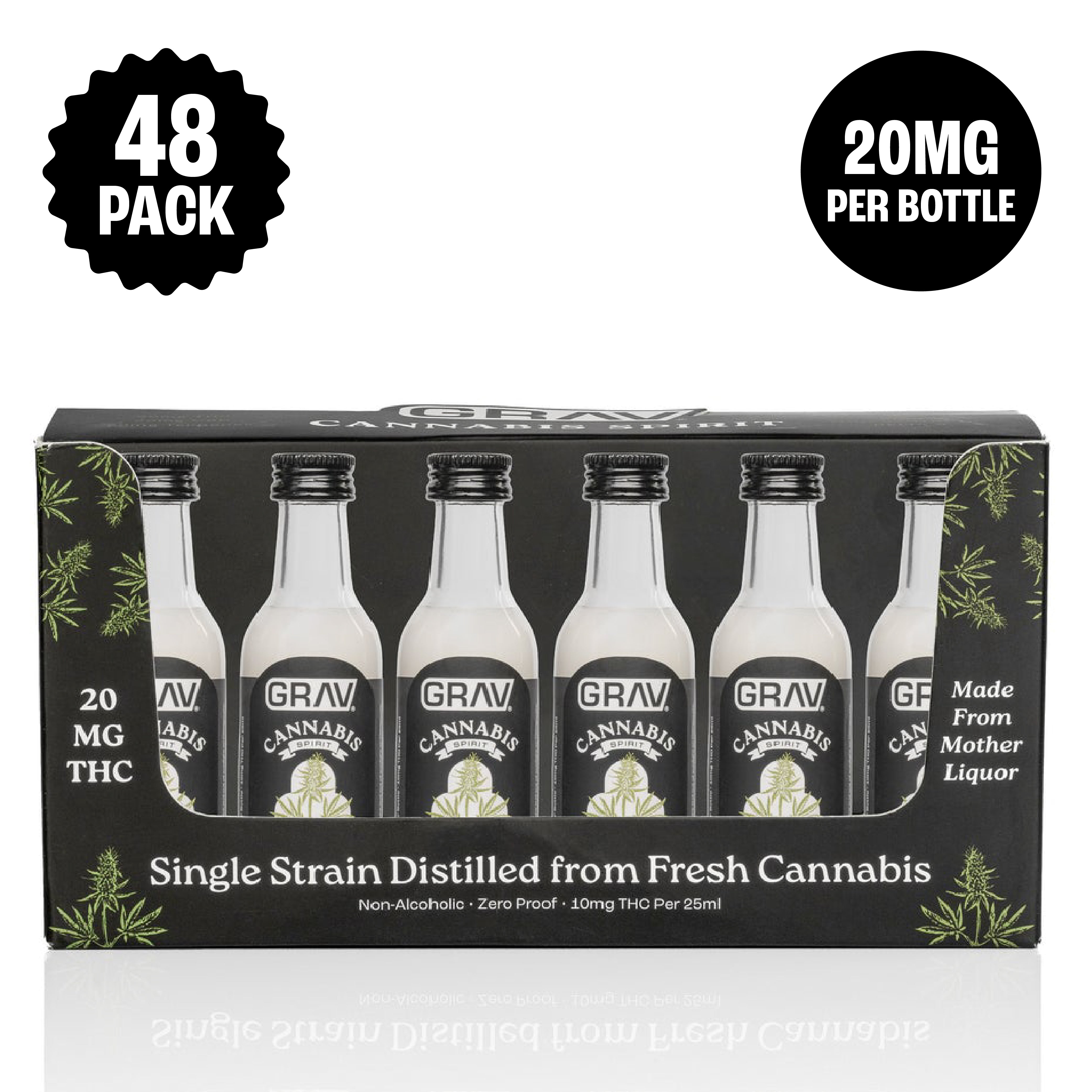 GRAV® Cannabis Spirit 20mg Natural, 50ml Bottle Master Case 48-Pack