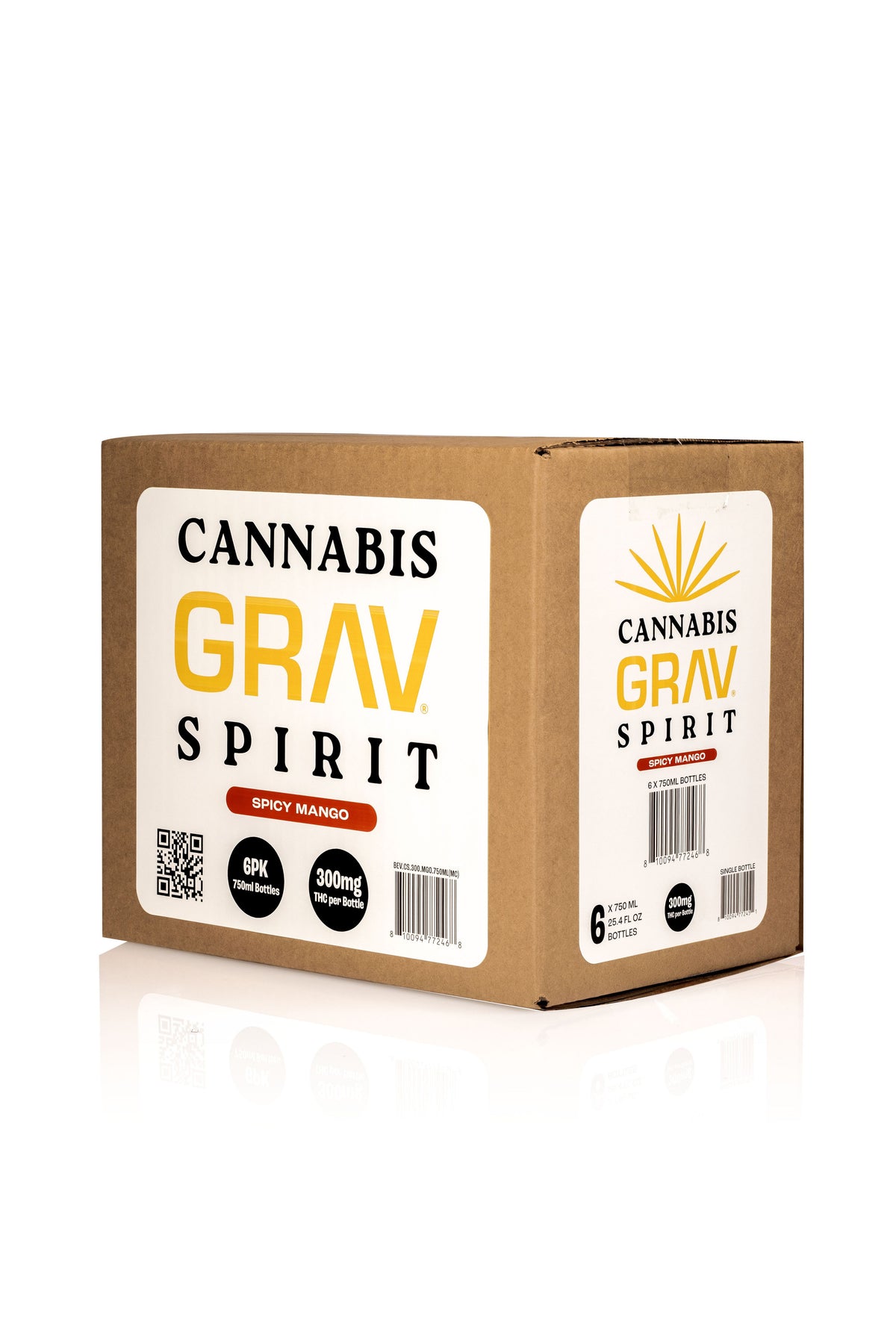 GRAV® Cannabis Spirit 300mg, Assorted Flavors, 750ml Bottle 6-Pack