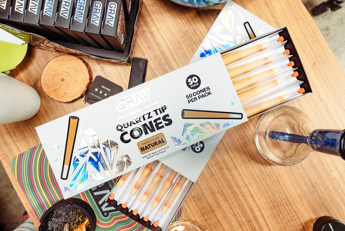 GRAV® Tall Kings Quartz Tip Cones, 50-piece Pack