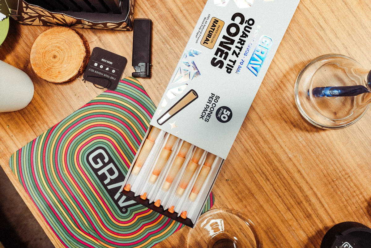 GRAV® Short Kings Quartz Tip Cones, 50-piece Pack