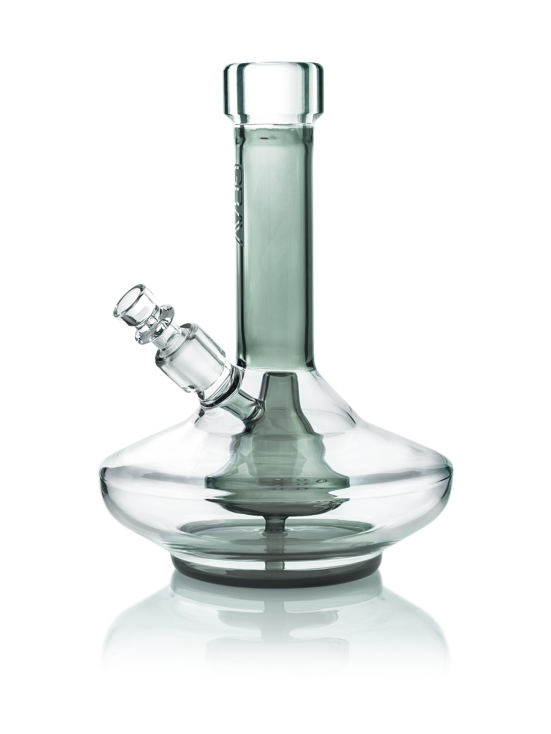 GRAV® Small Wide Base Water Pipe - Smoke with Clear Accents