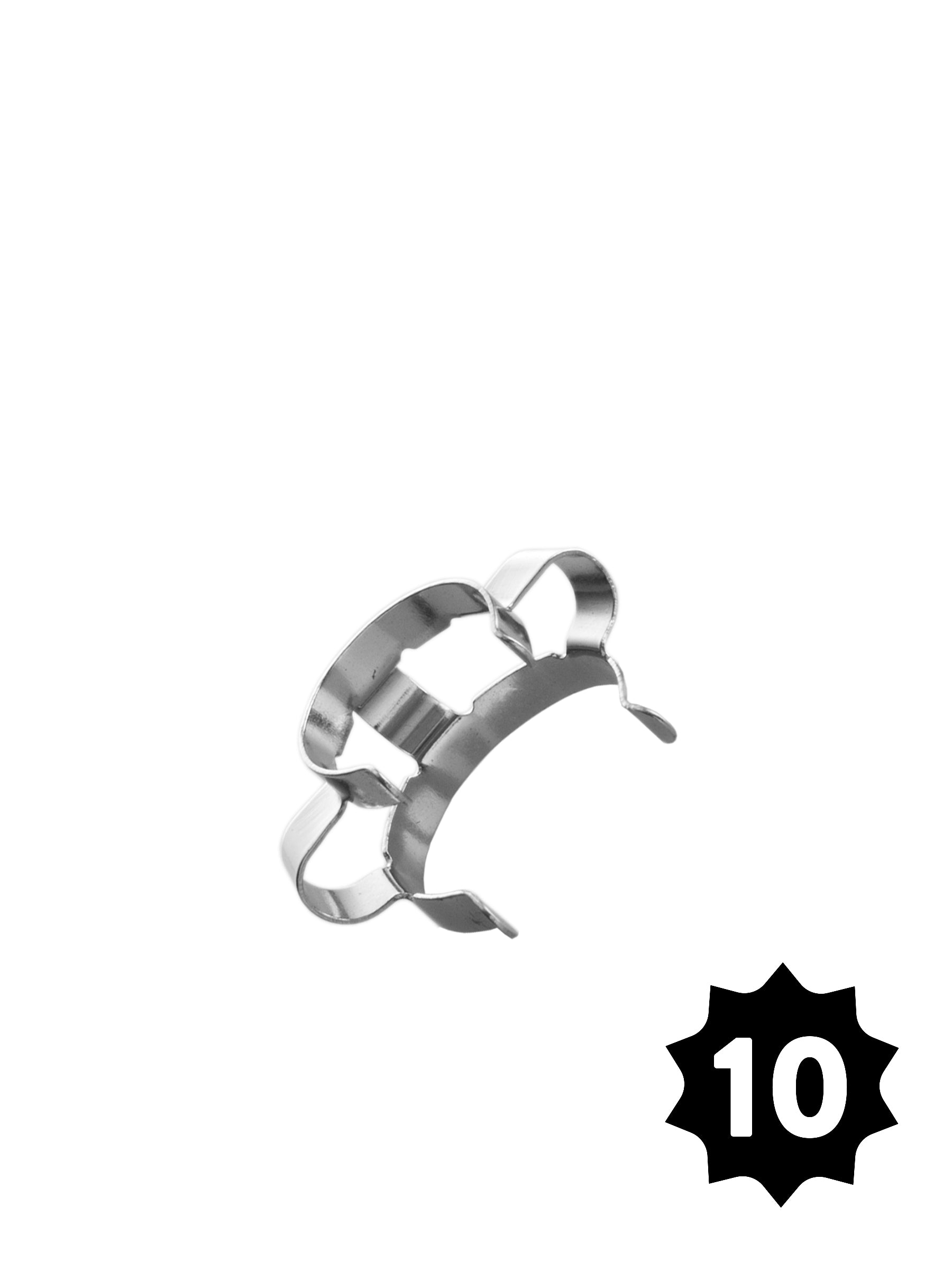 14mm Steel Clamp - Silver - Pack of 10