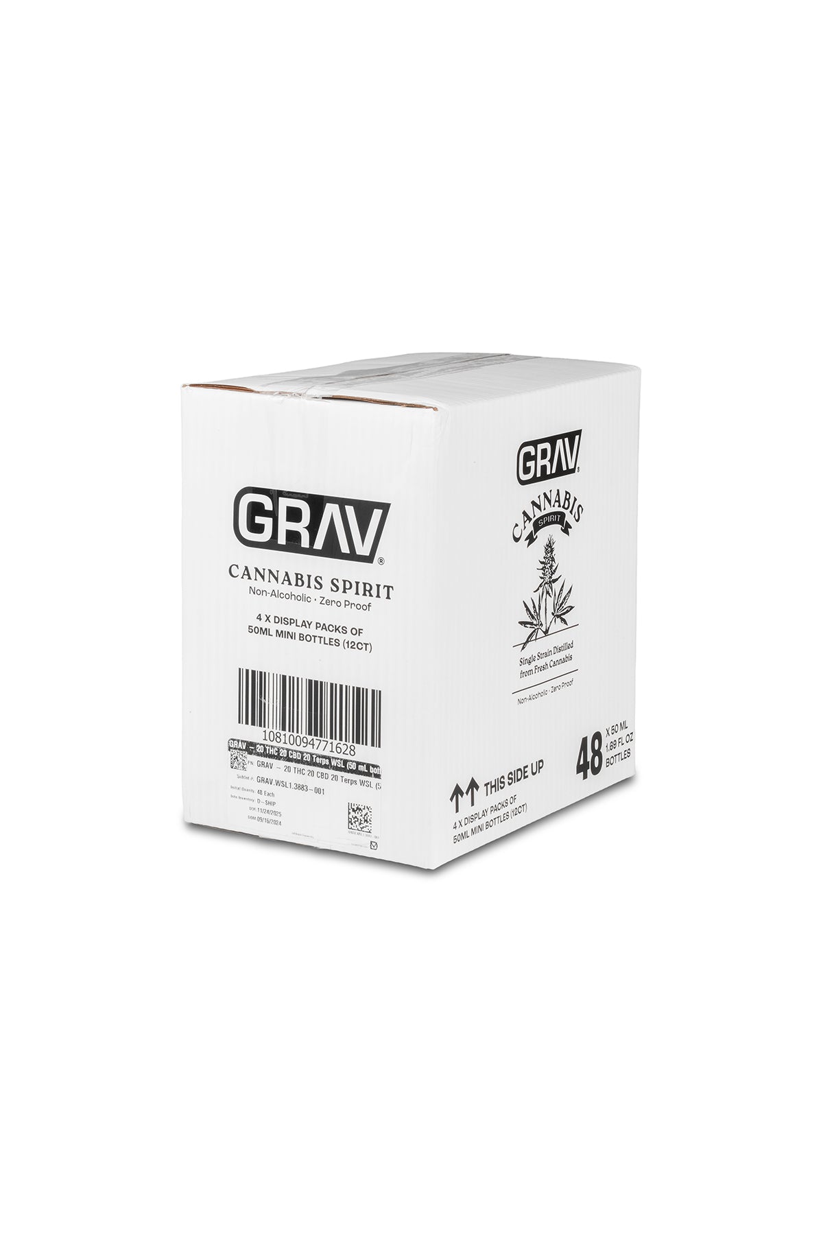 GRAV® Cannabis Spirit, 20mg - 50ml Bottle, Master Case 48-Pack