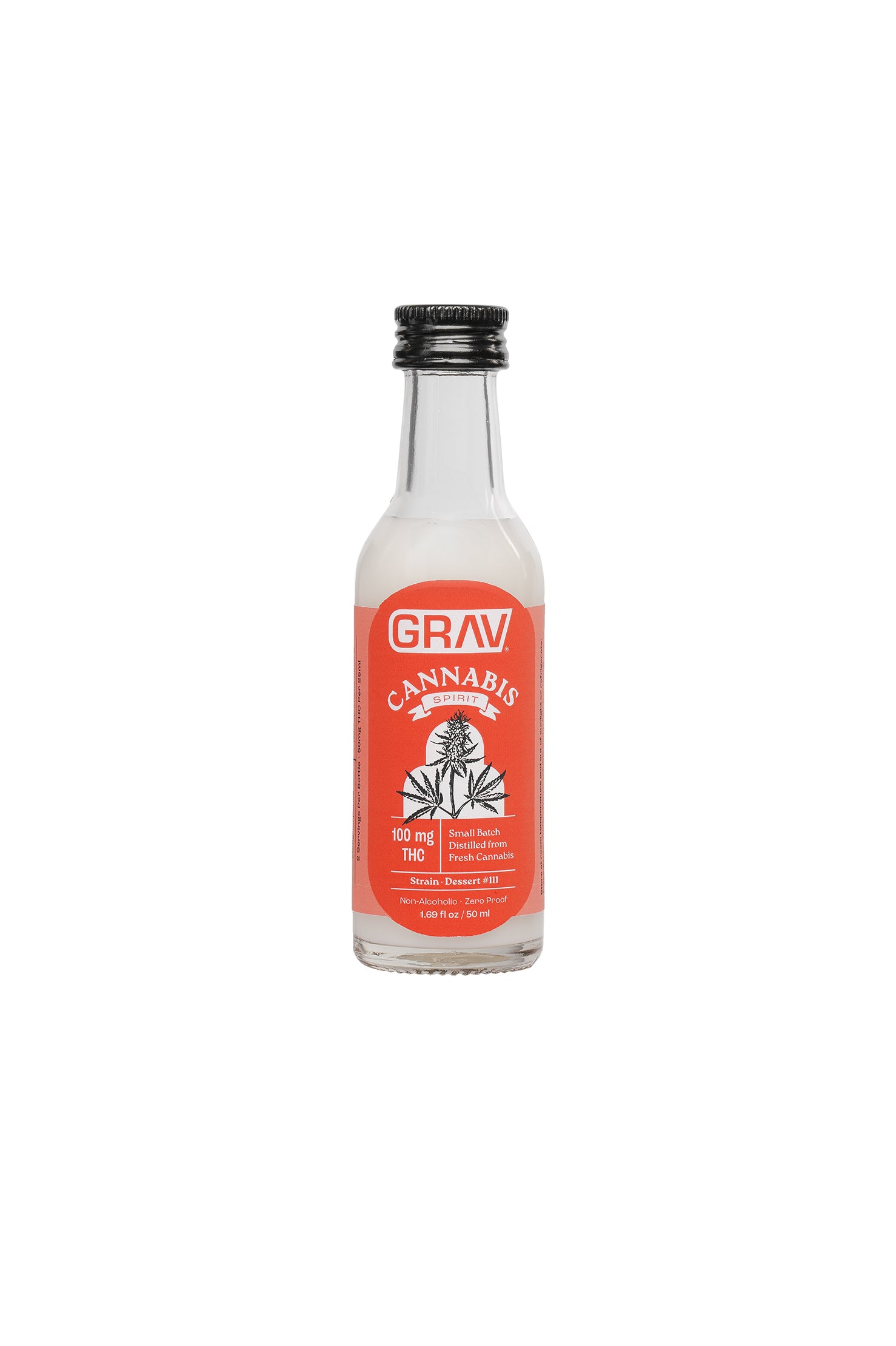 GRAV® Cannabis Spirit 100mg Red Label, 50ml Bottle Master Case 48-Pack