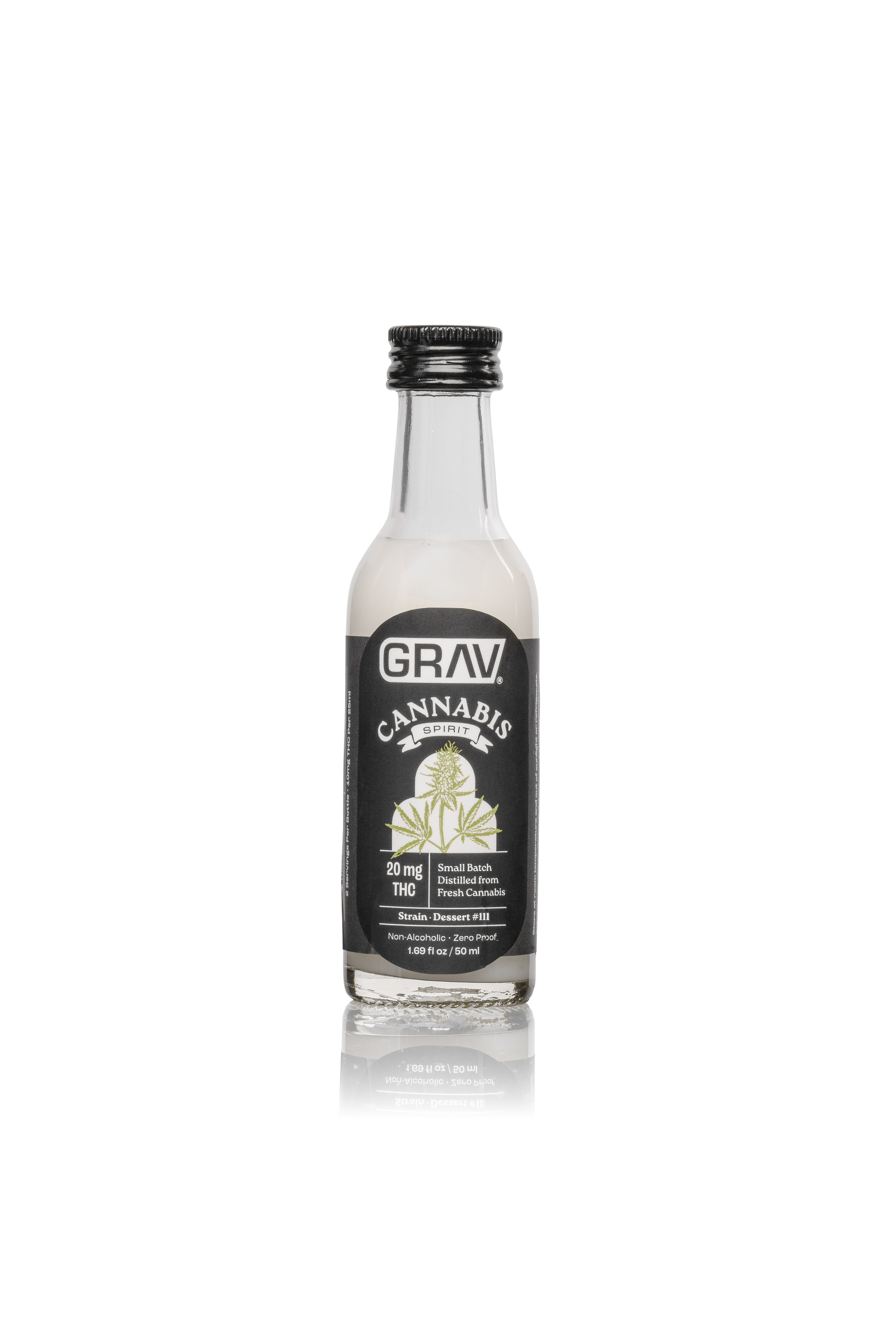 GRAV® Cannabis Spirit 20mg Black Label, 50ml Bottle Master Case 48-Pack