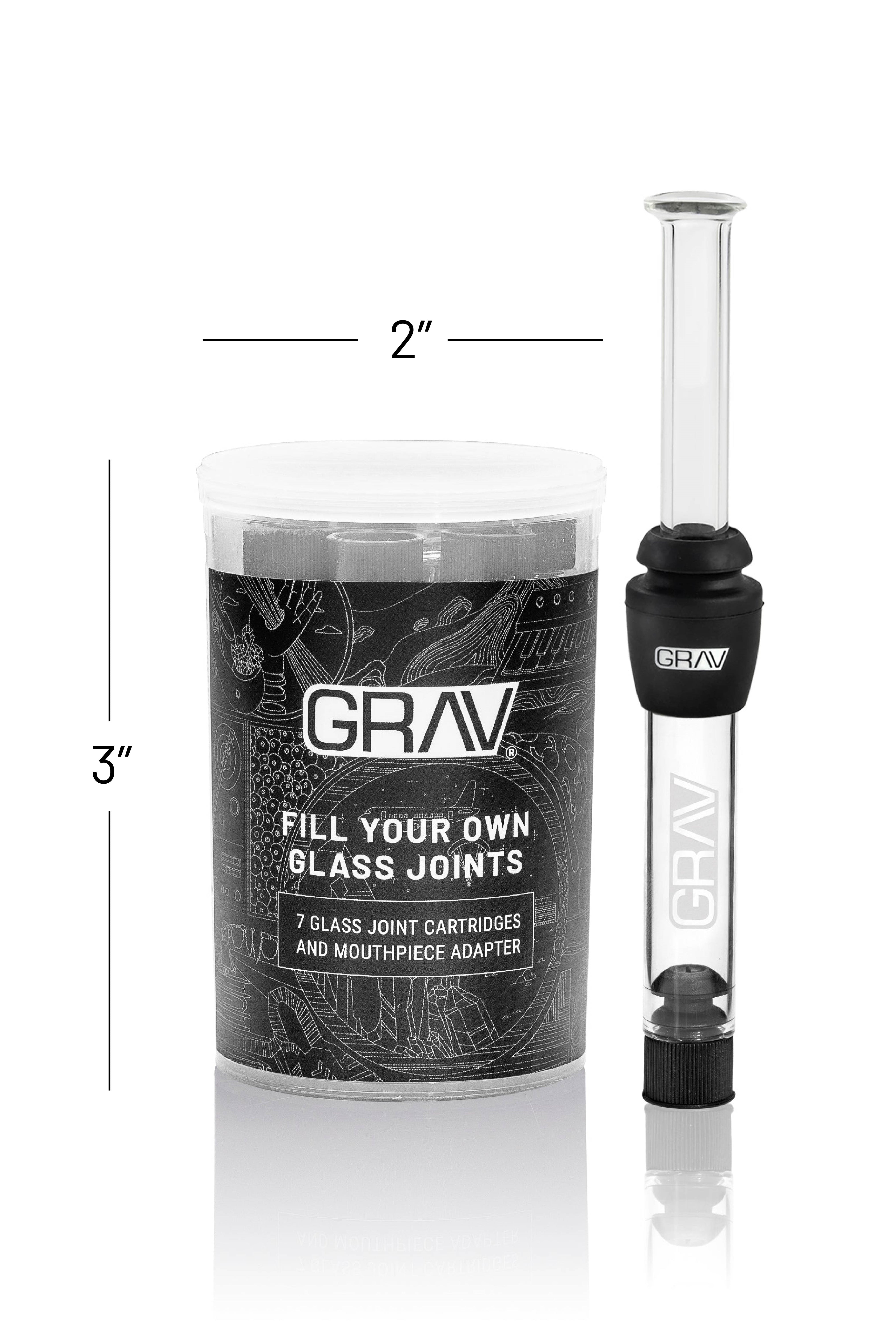 GRAV® Fill-Your-Own Glass Joints 7-Pack, Case of 12