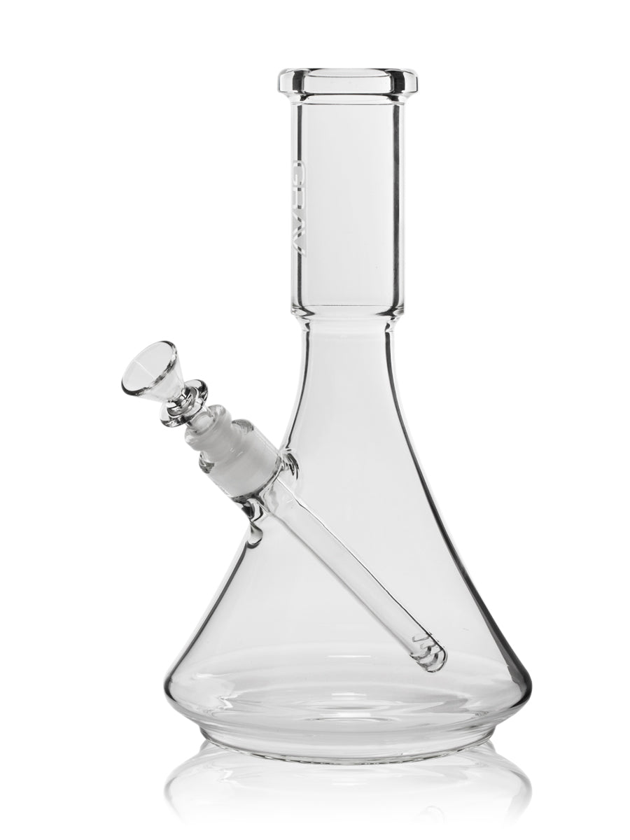 The Large All-Glass Deco Beaker Bong is an impressive 11.8 inches in height and has a sturdy 6.3-inch base. From GRAV.