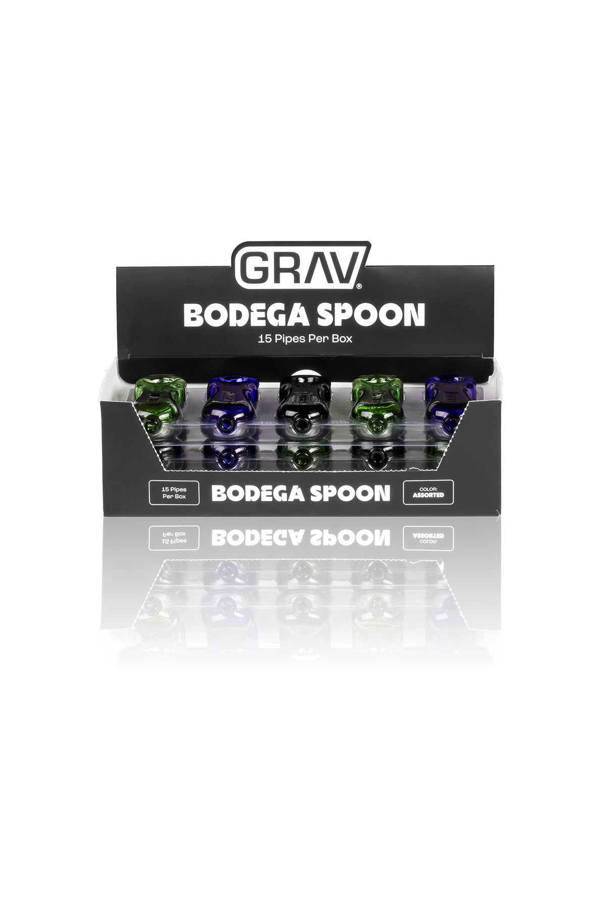 GRAV® Bodega Spoon w/ POP Display, 15 Pack Assorted Colors