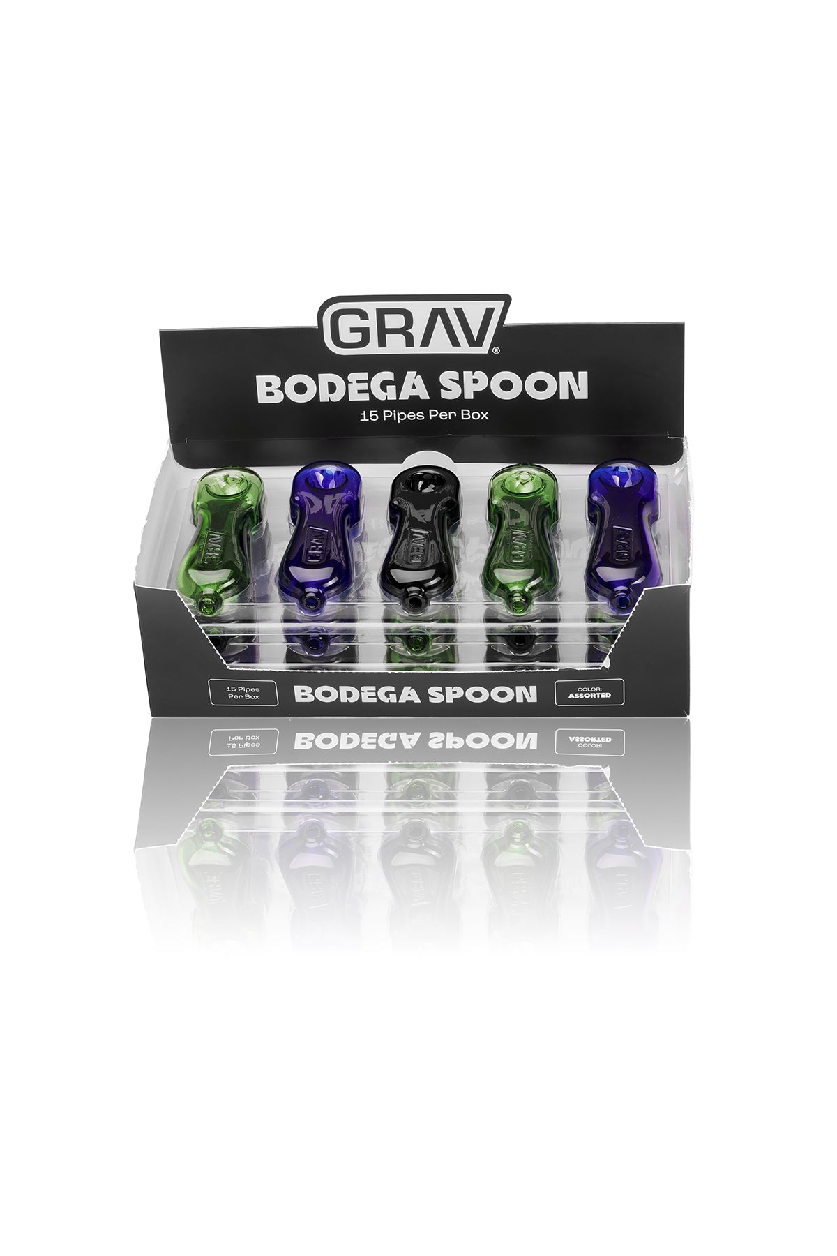 GRAV® Bodega Spoon w/ POP Display, 15 Pack Assorted Colors