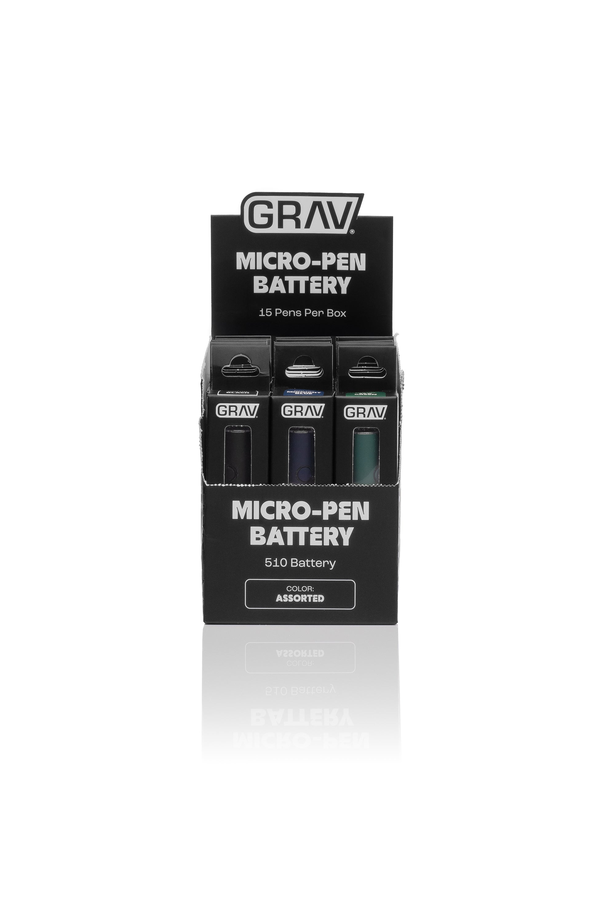 GRAV® Micro-Pen Battery w/ POP Display, 15 Pack Assorted Colors