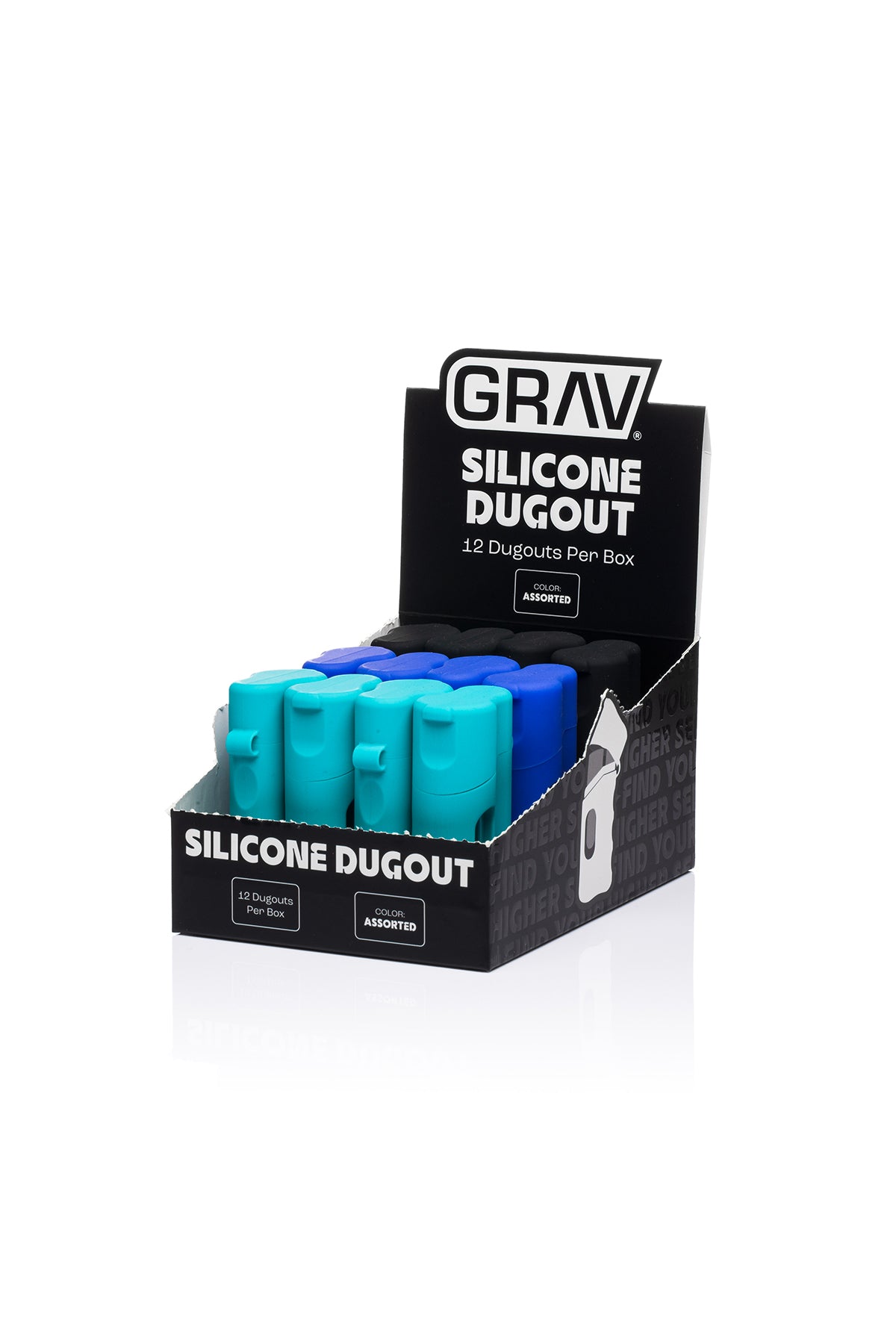 GRAV® Silicone Dugout w/ POP Display, 12 Pack Assorted Colors