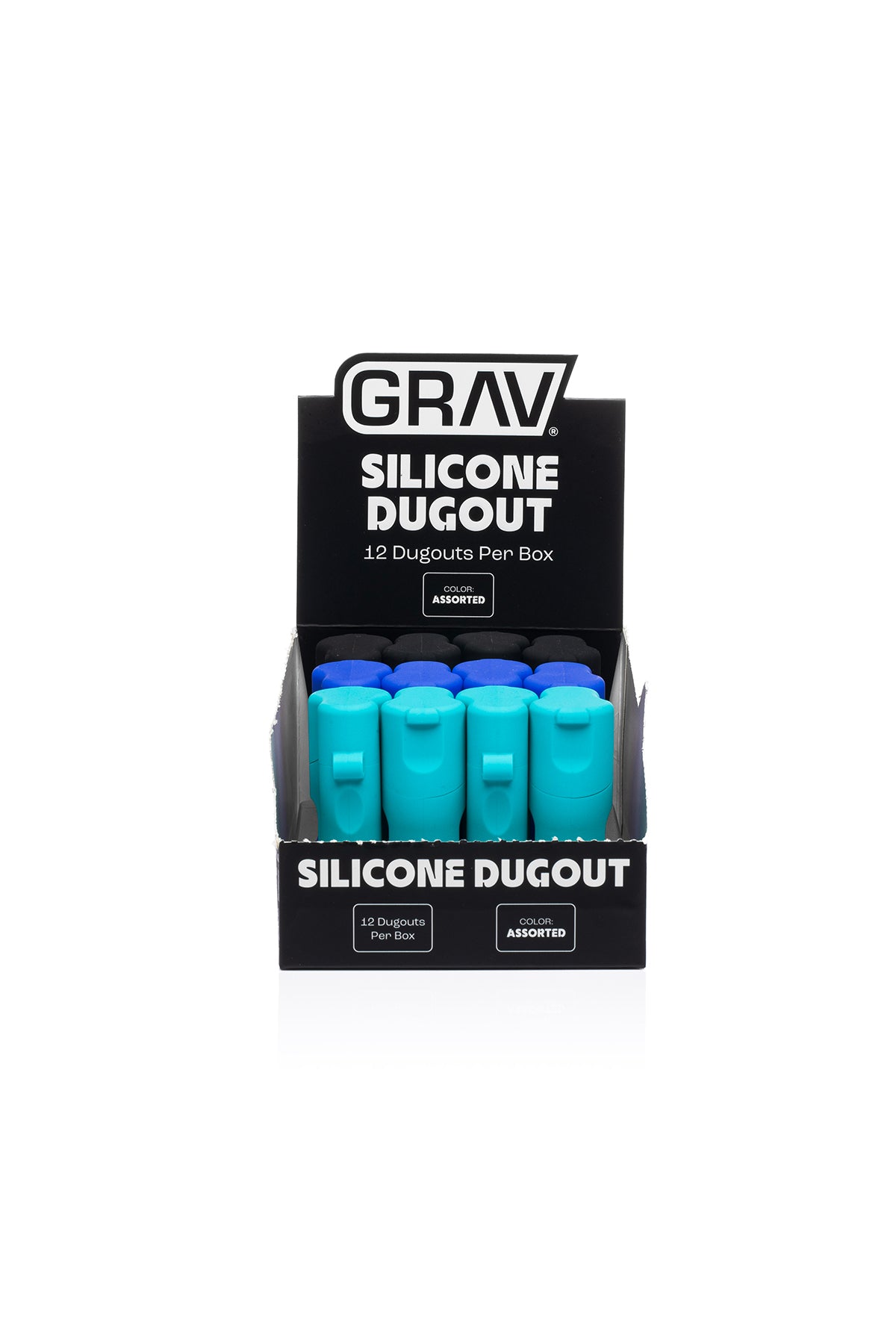 GRAV® Silicone Dugout w/ POP Display, 12 Pack Assorted Colors