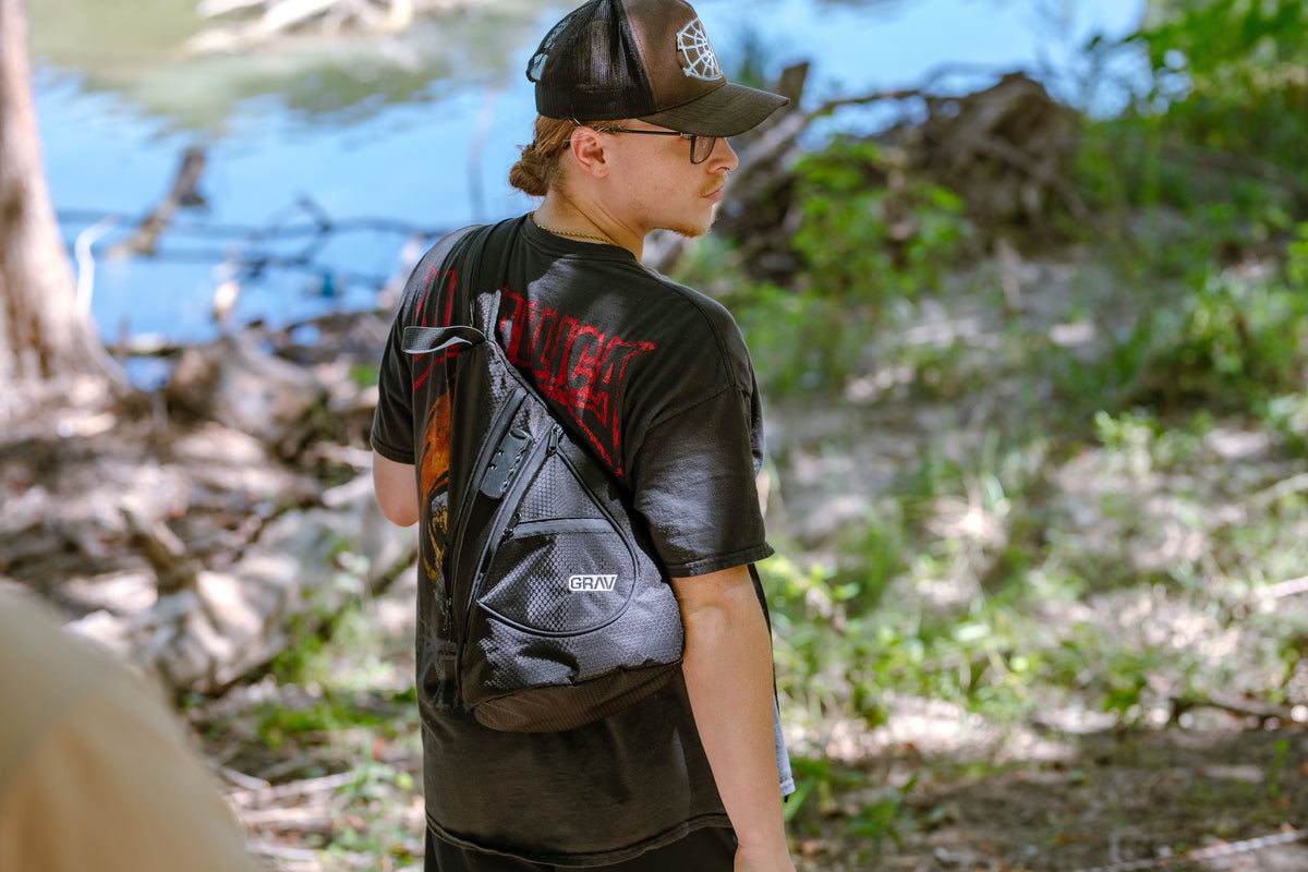 GRAV® Smell Proof Shoulder Sling Backpack w/ Combo Lock