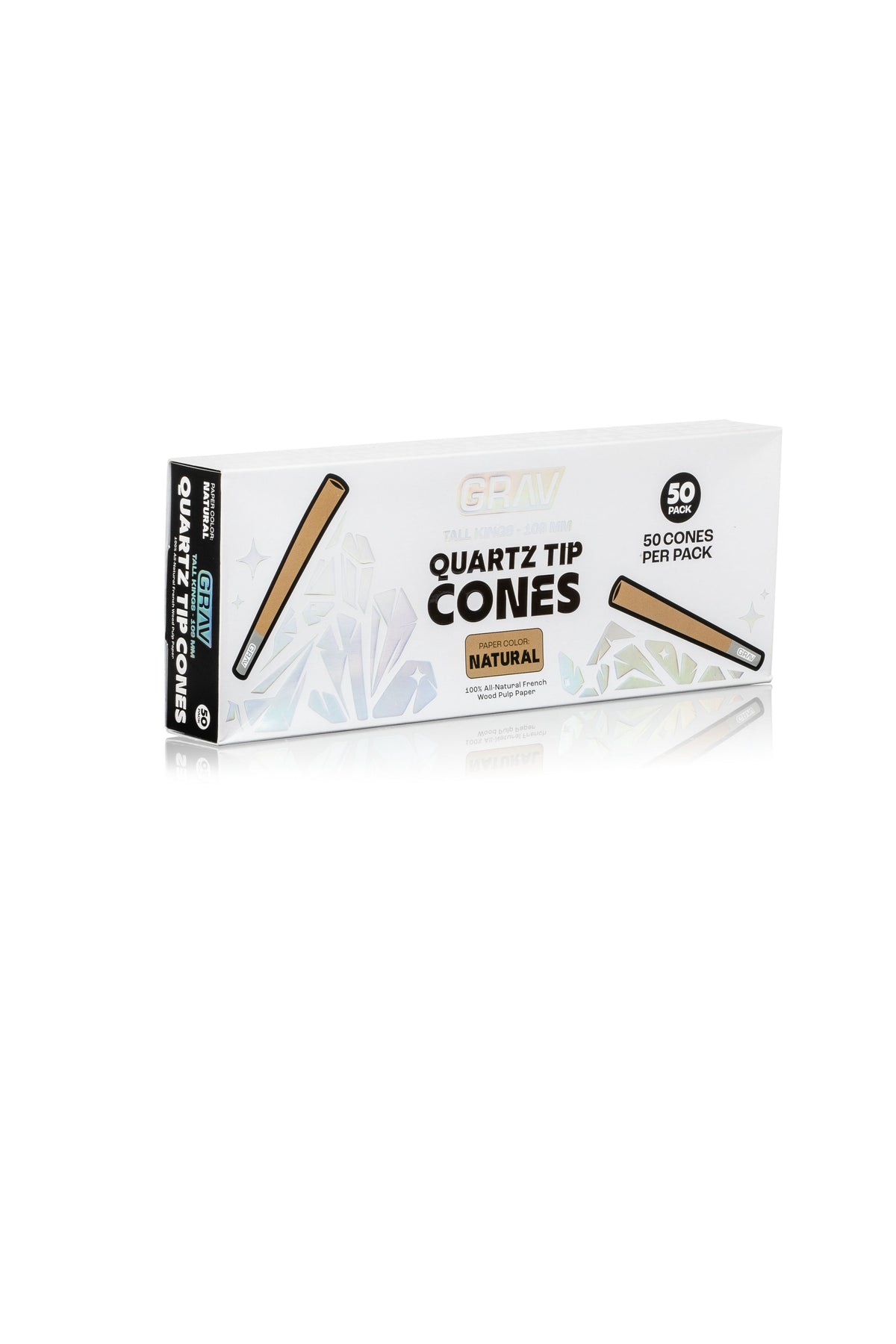 GRAV® Tall Kings Quartz Tip Cones, 50-piece Pack