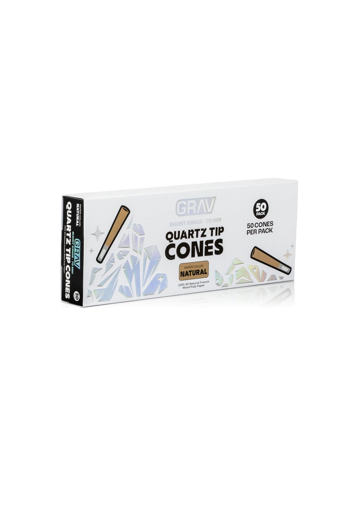 GRAV® Short Kings Quartz Tip Cones, 50-piece Pack