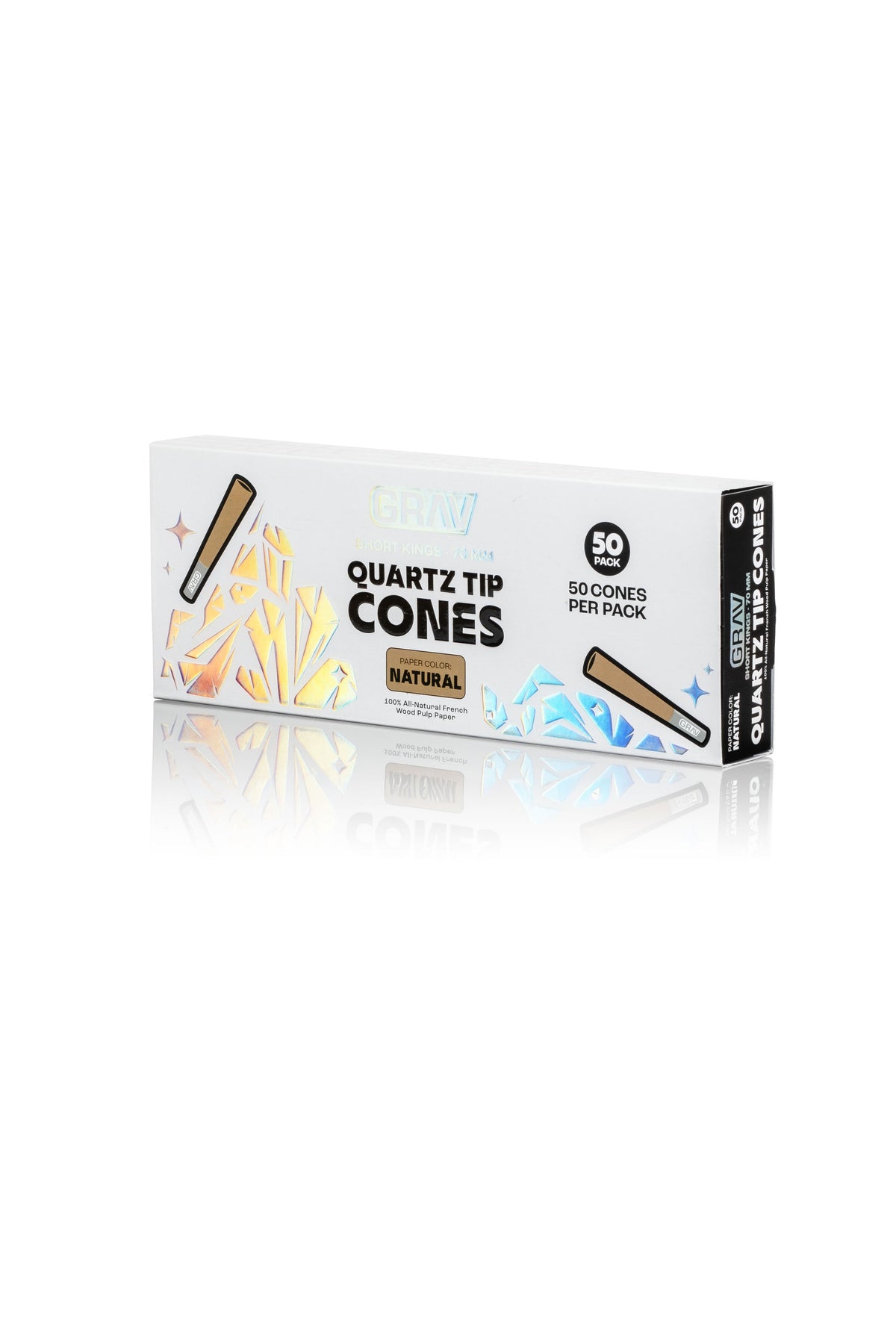 GRAV® Short Kings Quartz Tip Cones, 50-piece Pack