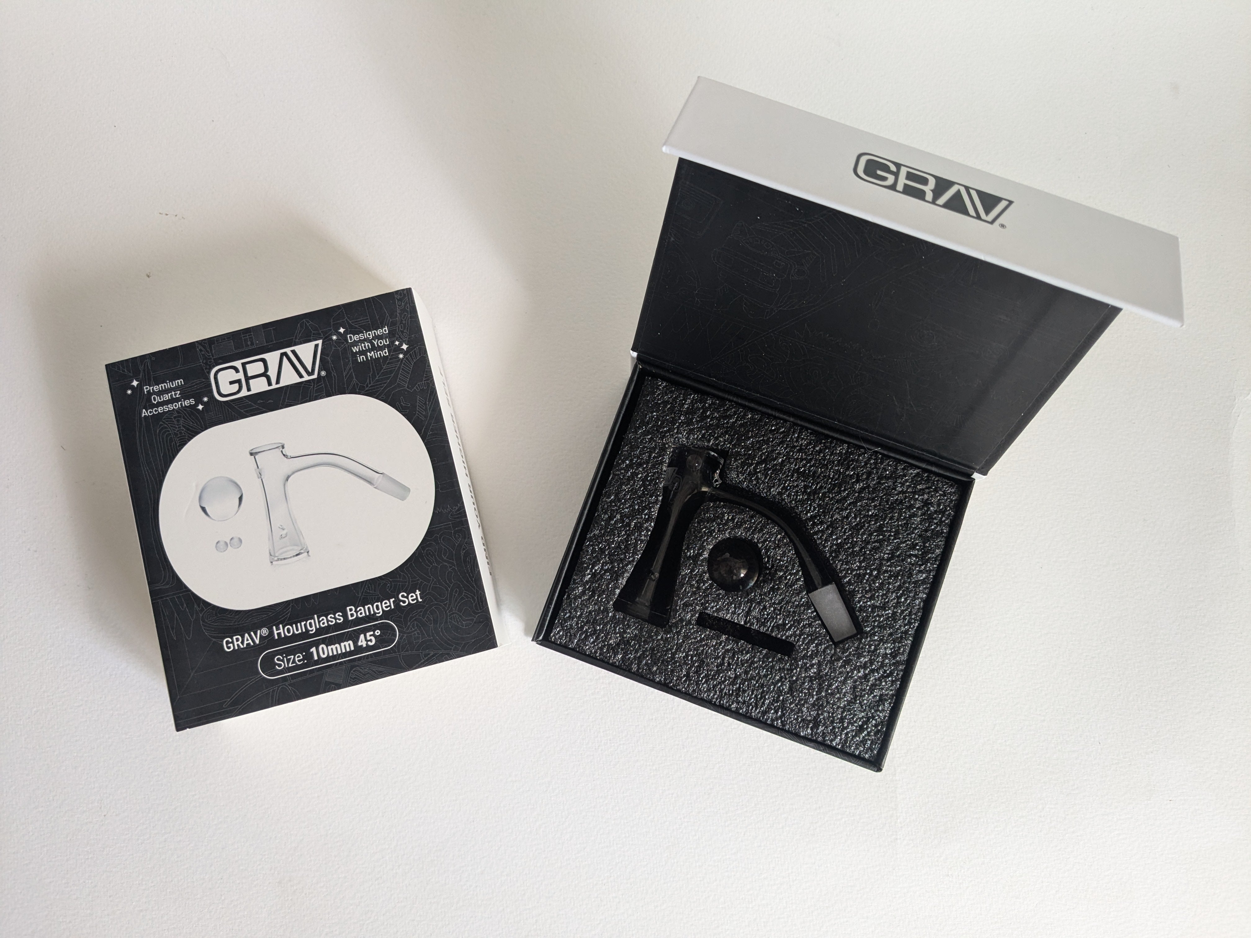 GRAV® 10mm 45° Quartz Hourglass Banger Set