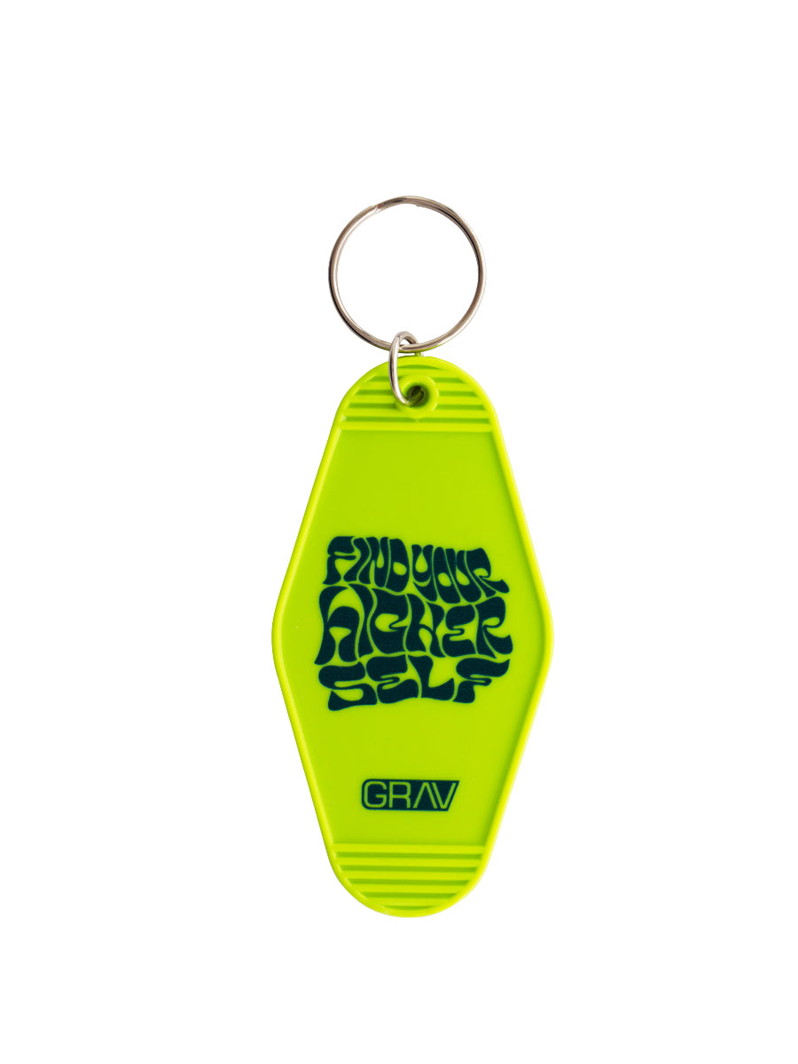 GRAV Hotel Keychain in Neon Green